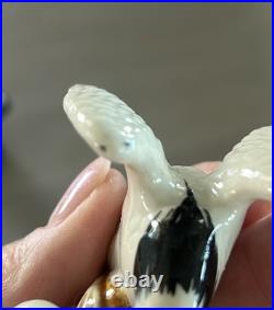 Antique Porcelain little Pair of Figurines Birds Chinese Cranes Marked Bottom