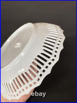 Antique Reticulated Lace Edge Porcelain Pastel Yellow Pink Mallard Duck Pheasant