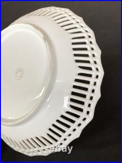 Antique Reticulated Lace Edge Porcelain Pastel Yellow Pink Mallard Duck Pheasant