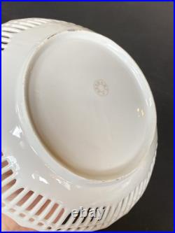 Antique Reticulated Lace Edge Porcelain Pastel Yellow Pink Mallard Duck Pheasant