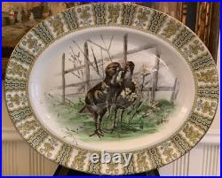 Antique Royal Doulton Lge Platter with Wild Birds 14x17, c1905, Unusual & RARE