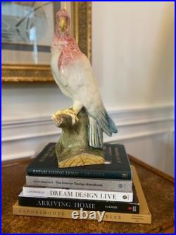 Antique Royal Dux Cockatoo Figurines Pair Vintage Bohemia Porcelain