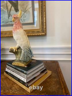 Antique Royal Dux Cockatoo Figurines Pair Vintage Bohemia Porcelain
