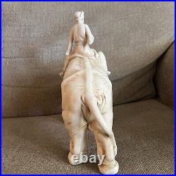 Antique Royal Dux Elephant And Rider Porcelain Statue Figurine Hand Painted
