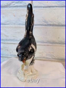 Antique Royal Vienna Magpie Porcelain Bird Figurine