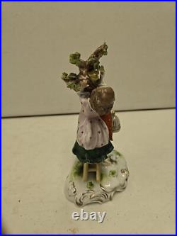 Antique Schiebe-Alsbach Thuringia Porcelain Children Bird Catcher Group Figurine