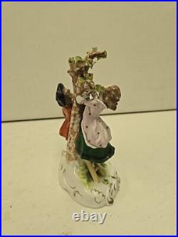Antique Schiebe-Alsbach Thuringia Porcelain Children Bird Catcher Group Figurine