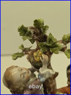 Antique Schiebe-Alsbach Thuringia Porcelain Children Bird Catcher Group Figurine