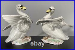 Antique Signed 18th Century Faubourg Paris Porcelain Swan Figurine Statue Bird