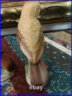 Antique Sri Lanka Porcelain Birds Figurines Hand Painted RARE 4.5 inch