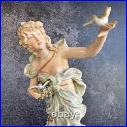 Antique Turn Wien Vienna Austria 4045 Porcelain Lady w Bird Crown Mark