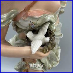 Antique Turn Wien Vienna Austria 4045 Porcelain Lady w Bird Crown Mark