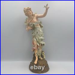 Antique Turn Wien Vienna Austria 4045 Porcelain Lady w Bird Crown Mark