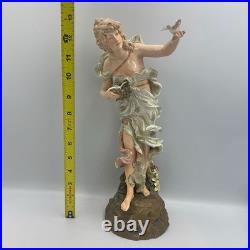 Antique Turn Wien Vienna Austria 4045 Porcelain Lady w Bird Crown Mark