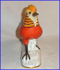 Antique Zeh Scherzer & Co Golden Pheasant Trump Bird Porcelain Statue Figurine
