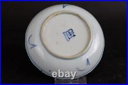 Antique chinese porcelain bird and landscape dish, Qing