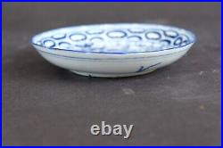 Antique chinese porcelain bird and landscape dish, Qing