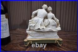 Antique german Muller Schwarza marked porcelain bisque statue figurine birds