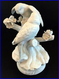 Ardalt Porcelain Biscuit Parakeets Parrots Birds Figurine Spain