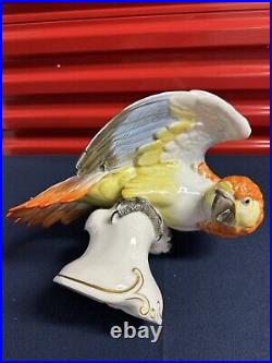 Art Deco Rosenthal Porcelain Parrot Figurine Signed Karner