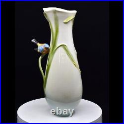 Art Nouveau Porcelain Bird Vase, Decorative Vase
