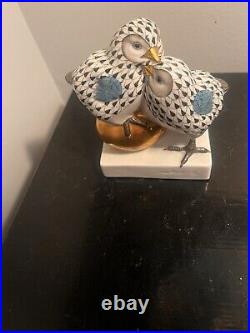 Authentic Herend Bird Porcelain Figurines Detailed With 24k Gold