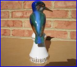 BAVARIA GERMANY Hand Paint Porcelain KINGFISHER BIRD FIGURINE Rare Antique