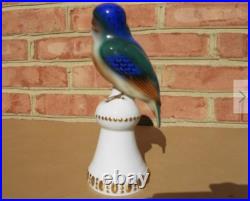 BAVARIA GERMANY Hand Paint Porcelain KINGFISHER BIRD FIGURINE Rare Antique