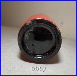 BIG antique 19th century Japanese Meiji red totai cloisonné porcelain bird vase