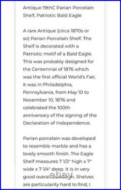 Bald Eagle 19thC Parian Porcelain Figurine Sculpture American Antique Shelf