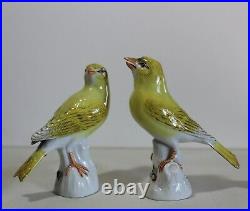 Beautiful Antique Pair Meissen Yellow Birds