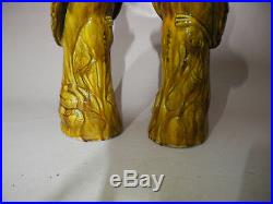 Beautiful Chinese A Pair Yellow Glaze Phoenix Porcelain Figurines & Statues mark