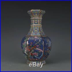 Beautiful Chinese Qing Colour Enamels Porcelain Flowers Birds Vase