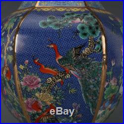 Beautiful Chinese Qing Colour Enamels Porcelain Flowers Birds Vase