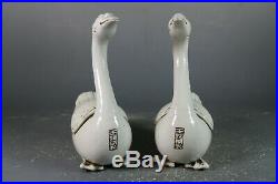 Beautiful Chinese white glaze porcelain a pair goose