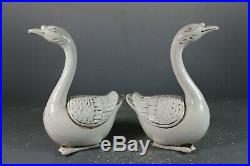 Beautiful Chinese white glaze porcelain a pair goose