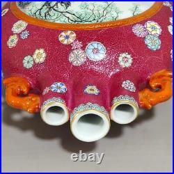 Beautiful Collectable Art Handmade Painting Famille Rose Porcelain Bird Vase