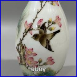 Beautiful Collectable Art Handwork Famille Rose Porcelain Bird Vase