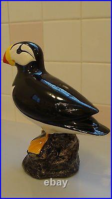Beautiful PUFFIN Bird Ceramic Figurine Handpainted By ALASKA CERAMICS ELITE8.5H
