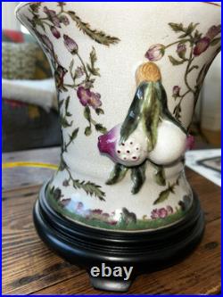 Beautiful Porcelain Songbirds Table Lamp, 13 Inches