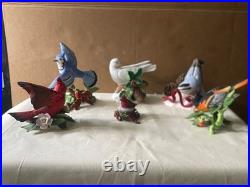 Beautiful Set Of 6 Christmas Birds Porcelain