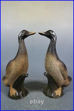 Beautiful chinese brown porcelain a pair duck