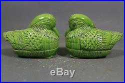 Beautiful chinese green glaze porcelain a pair mandarin Ducks
