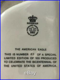 Bing & Grondahl B&G An American Eagle Bird Porcelain Statue Limited ED 21 MINT