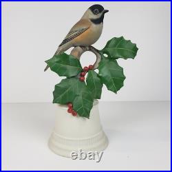 Black Capped Chickadee Bird on Holly Berry Branch Figurine Boehm #438B USA EUC Black Capped Chickadee Bird on Holly Berry Branch Figurine Boehm #438B USA EUC