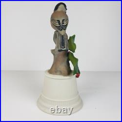 Black Capped Chickadee Bird on Holly Berry Branch Figurine Boehm #438B USA EUC