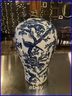 Blue&white Porcelain Vase, Flower &bird Vase Home Decor Centerpiece
