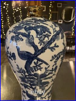 Blue&white Porcelain Vase, Flower &bird Vase Home Decor Centerpiece