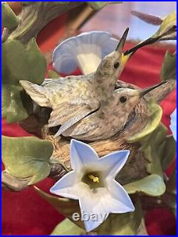 Boehm Blue-throated Hummingbirds With Morning Glories 40476