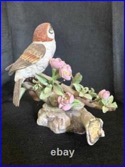 Boehm Bone Porcelain Bird Figurine, Hand Painted Multicolor Flowers